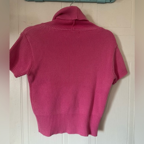 Vintage 90s SAKS Fifth Avenue Folio Collection Pink Knit Turtleneck Sweater Top - Picture 3 of 7
